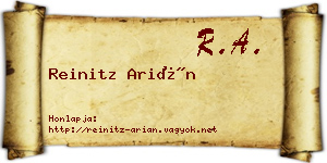 Reinitz Arián névjegykártya